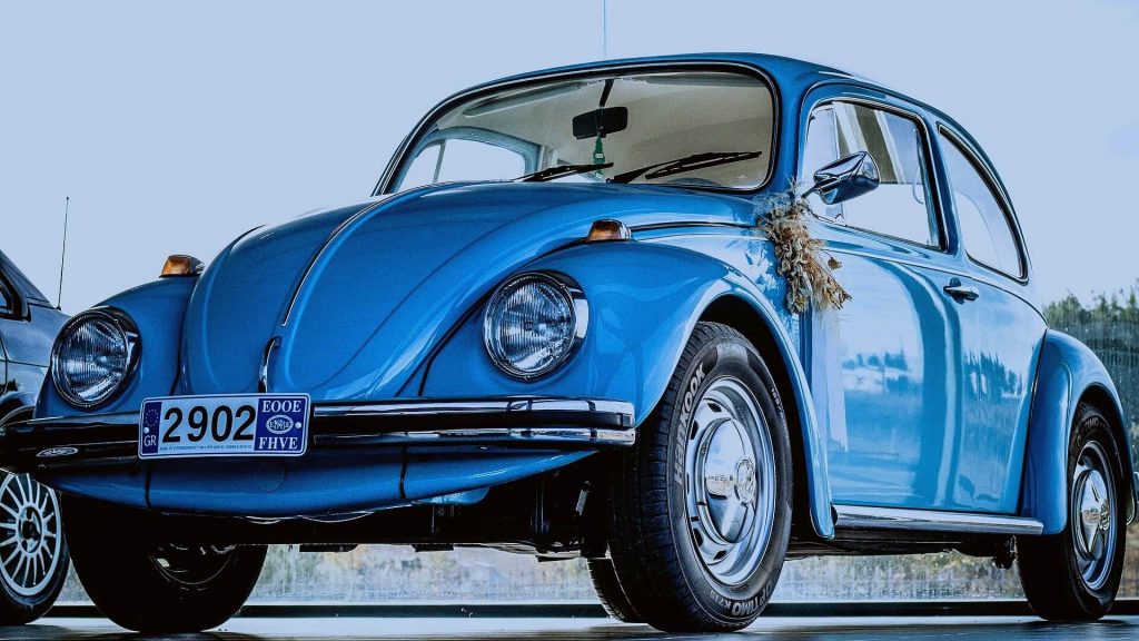 A classic Volkswagen Beetle, known for its timeless design.