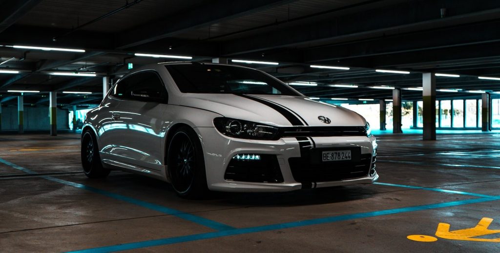 A Volkswagen Scirocco, appreciated for its sporty and dynamic styling.